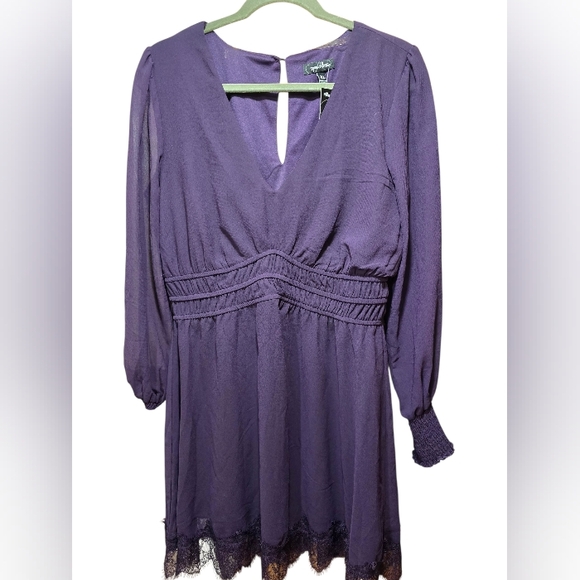 Speechless Deep Purple Long Sleeve Dress - Picture 2 of 7